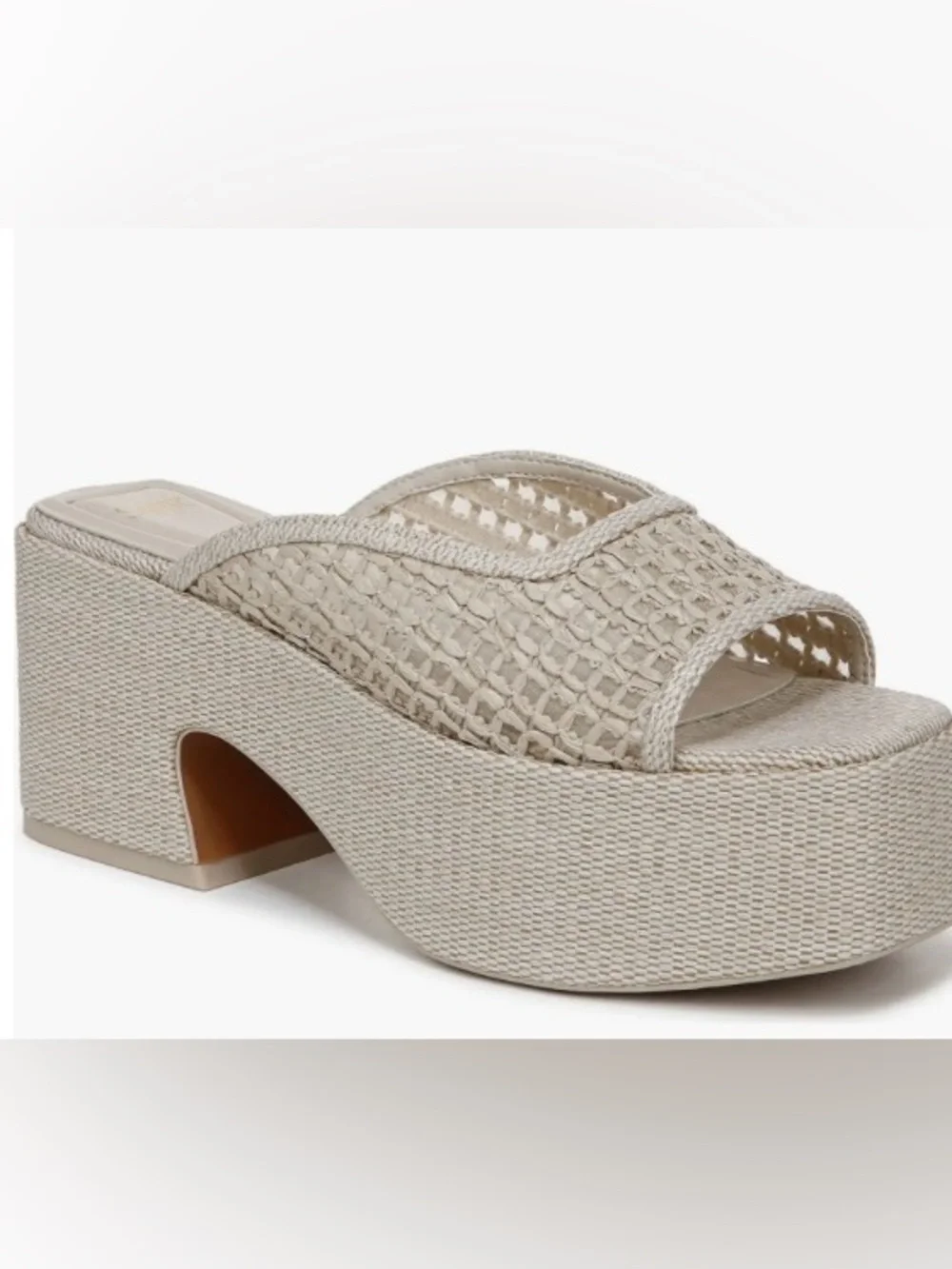 Franco Sarto Fernanda Woven Platform Slide Sandal/Natural: Size 7